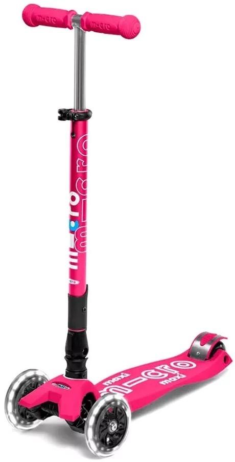 Самокат Micro Maxi Deluxe Foldable LED Shocking Pink