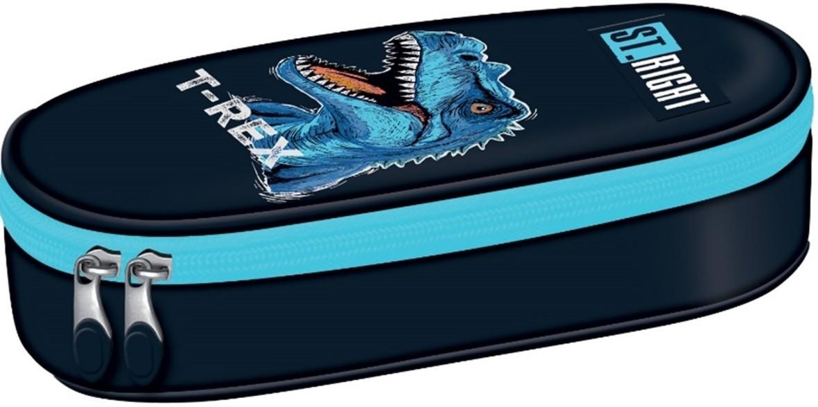Пенал St.Right Blue T-Rex PC01 23x9.5x6cm