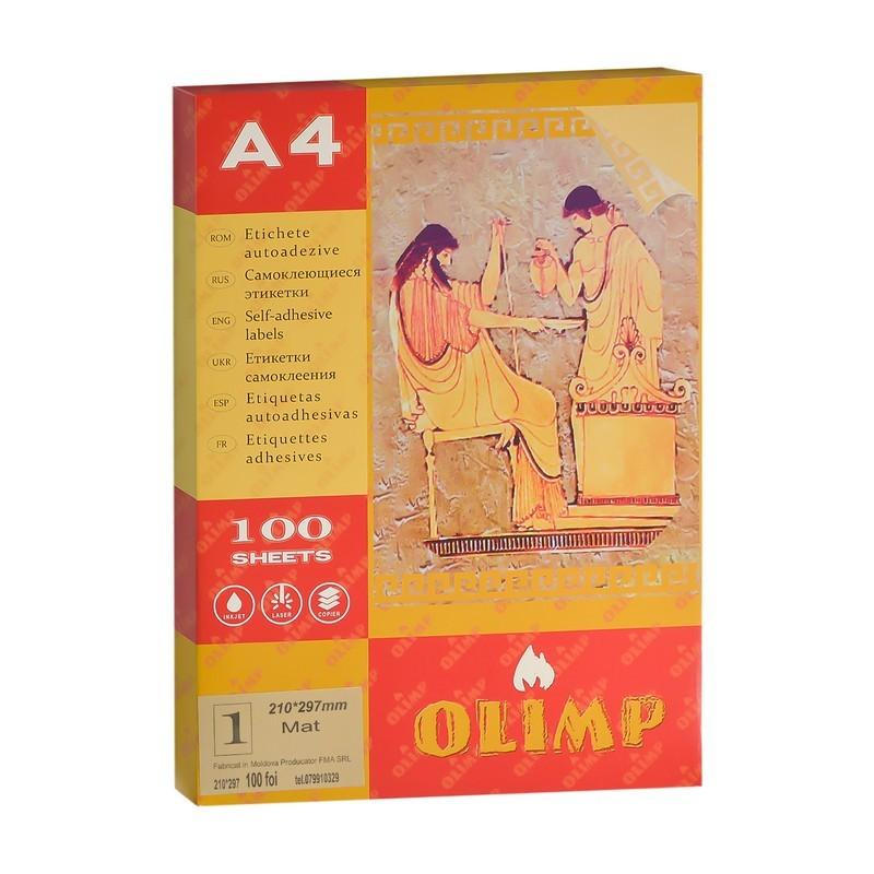 Самоклеящиеся этикетки А4 Olimp 100 листов, 1 шт. на лист, 210x297 мм, 001358