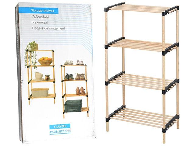 Стеллаж Storage Solutions деревянный четырехуровневый (48406)