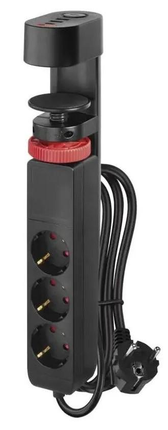 Prelungitor EMOS 3 prize + 2 USB A + 1 USB C 1.5 m 16 A