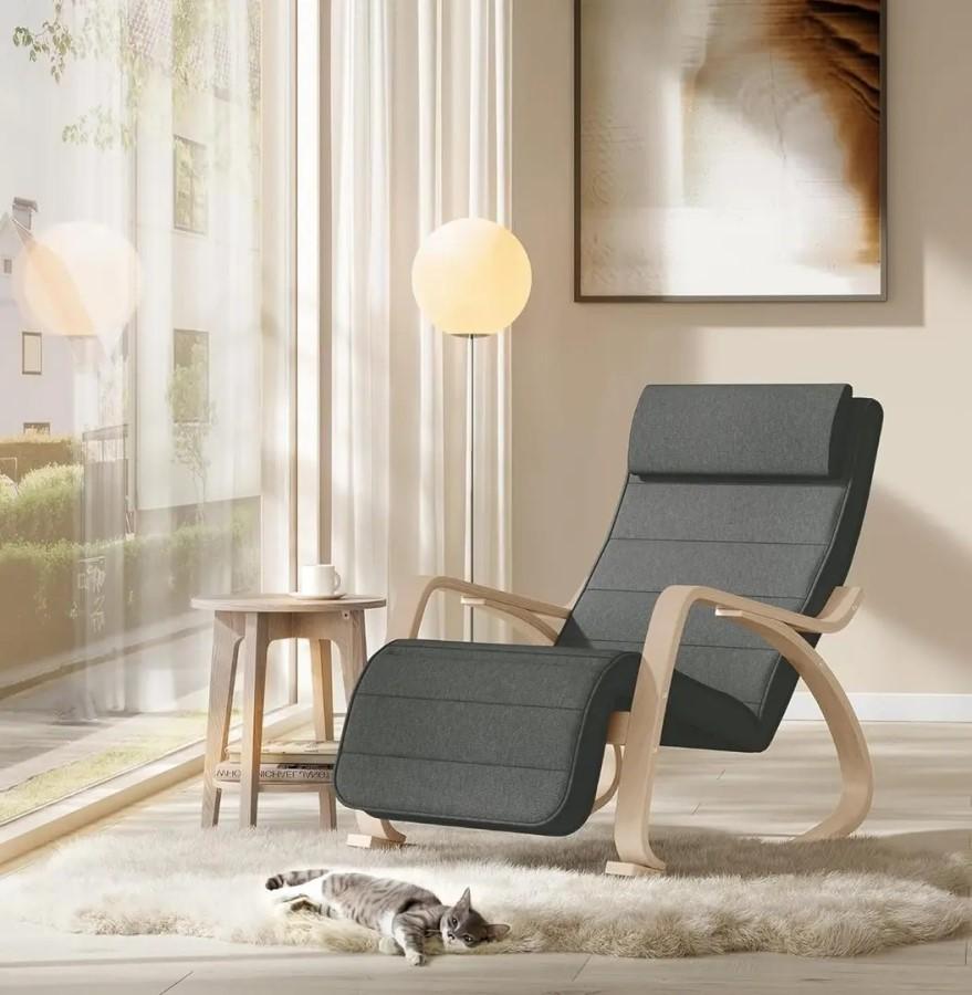 Fotoliu Songmics LYY10G (Dark Grey/Birch)