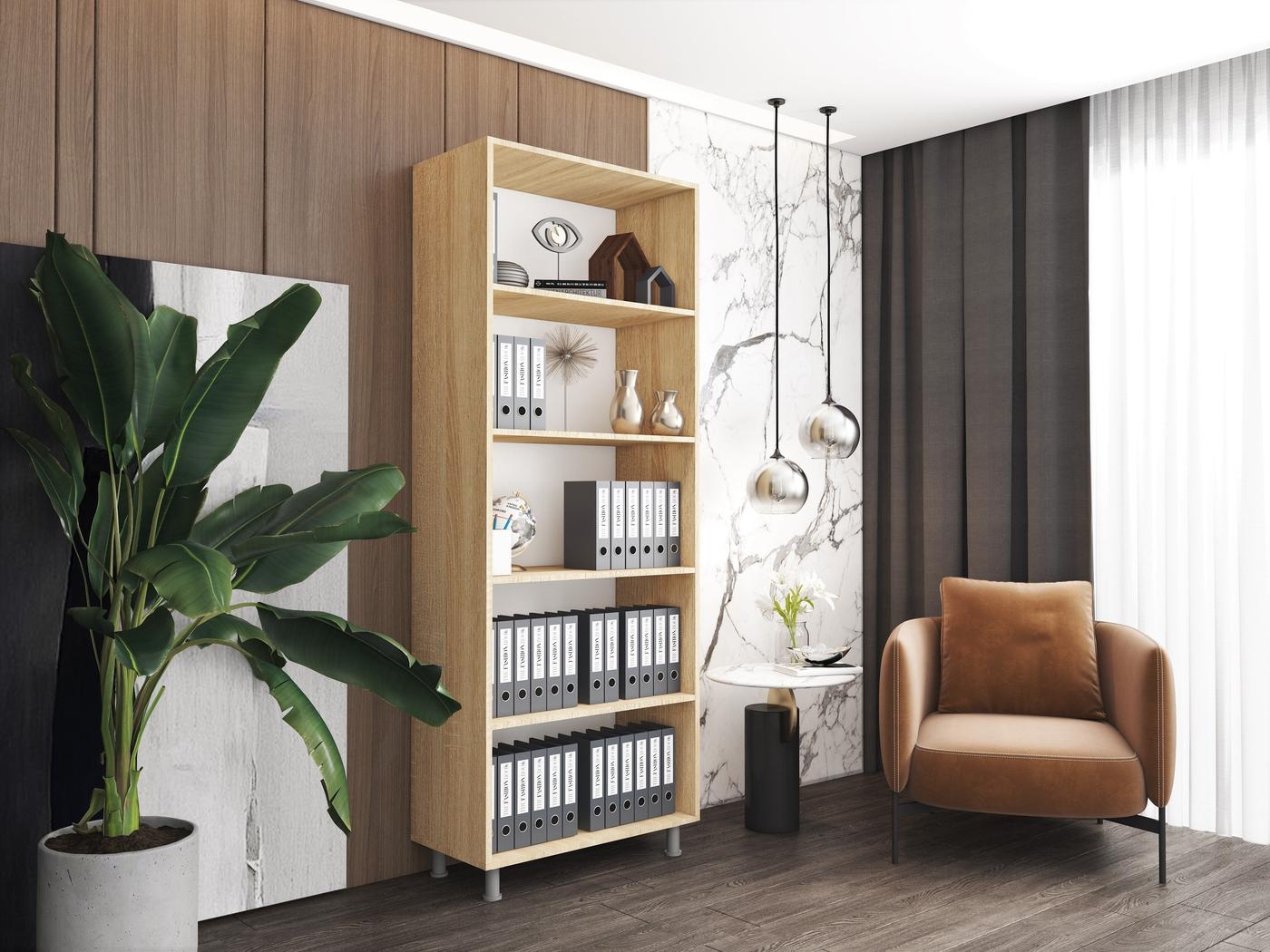 Стеллаж Mobildor Lux DD (80x40x210H см) Дуб Сонома