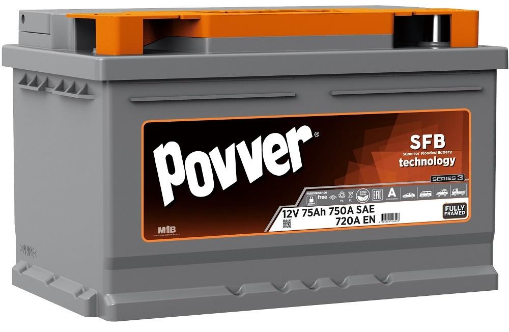 Аккумулятор POVVER 75Ah (Mutlu) S3 720A