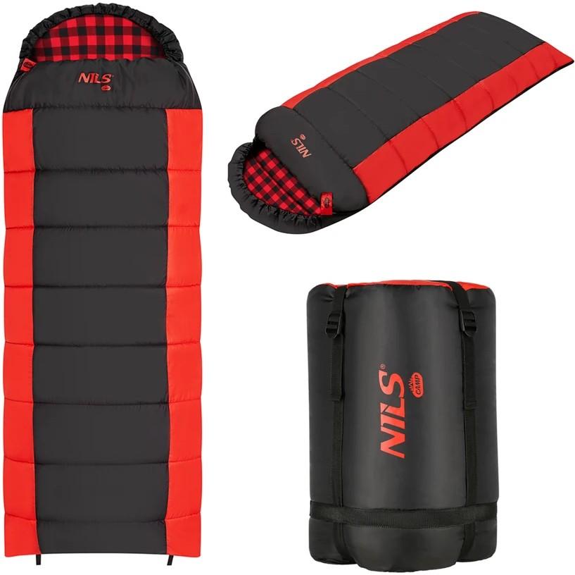 Sac de dormit Nils Camp NC2003 Black/Red