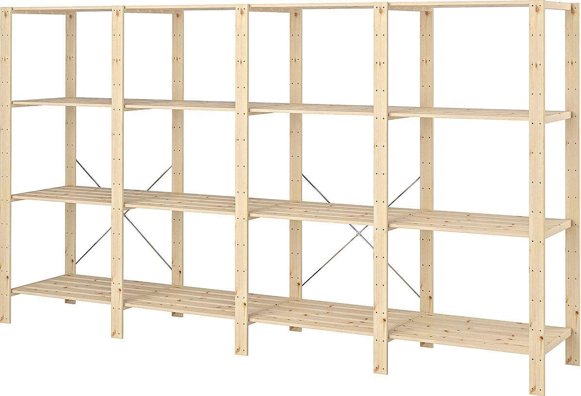 Стеллаж IKEA Hejne 4 секции/полки 307x50x171 Натуральный