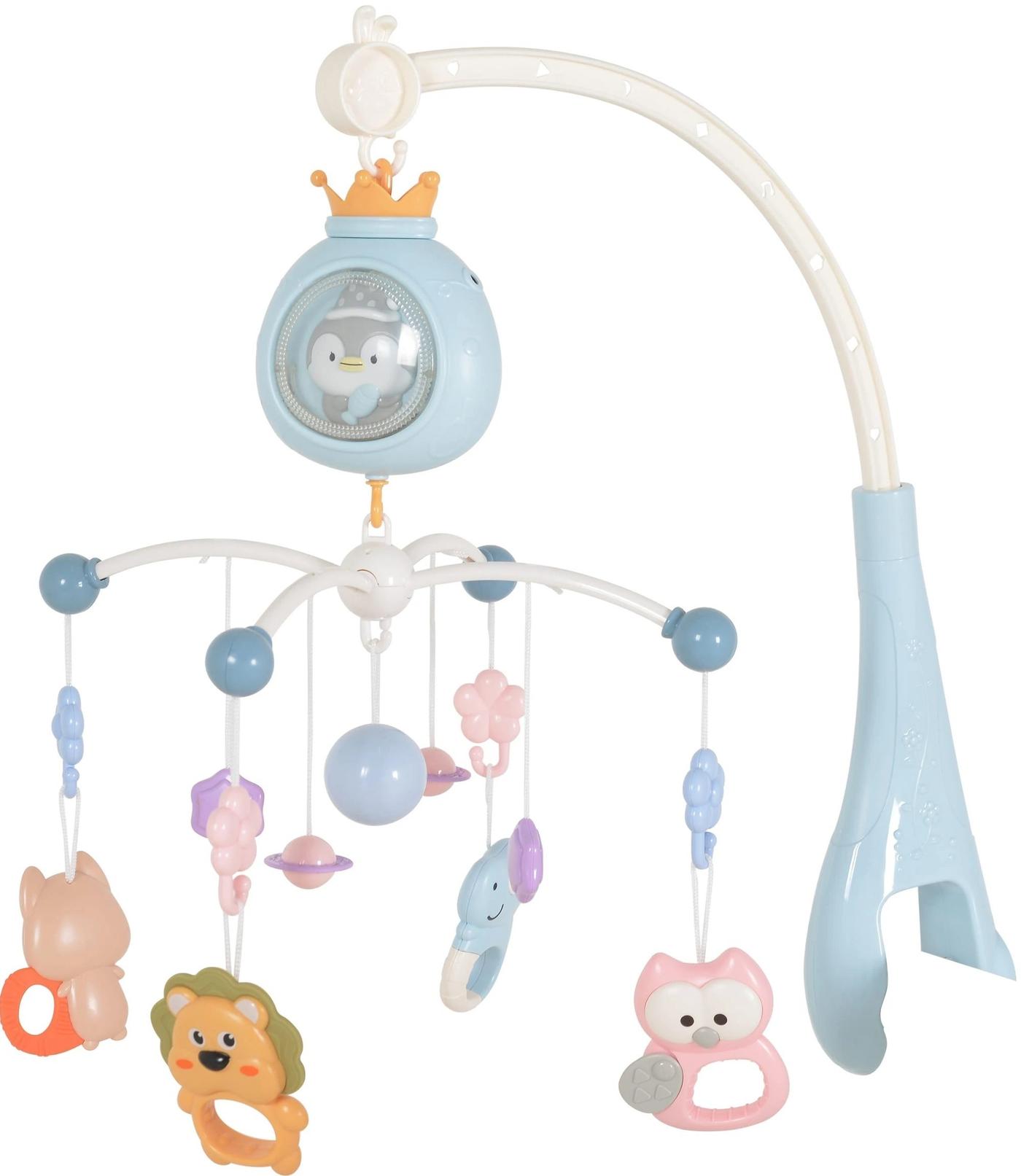 Carusel pentru patuc Moni Penguin Blue