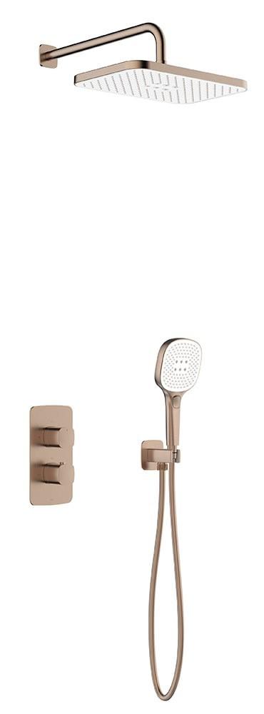 Set de duș Armatura Malaga 38 °C Aur Roz