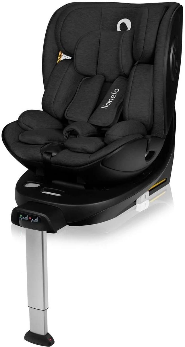 Детское автокресло Lionelo Moxie Black Carbon и база Isofix