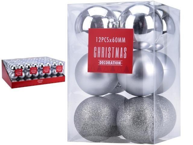 Игрушки для ёлки Christmas Шары 12X60mm серебристый