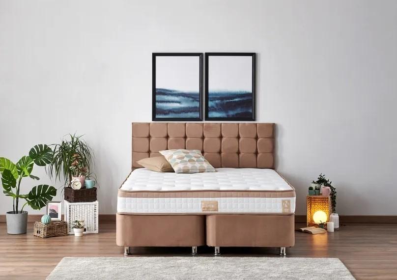 Кровать Trendy Latte 150x200 см Светло Коричневый + Матрас