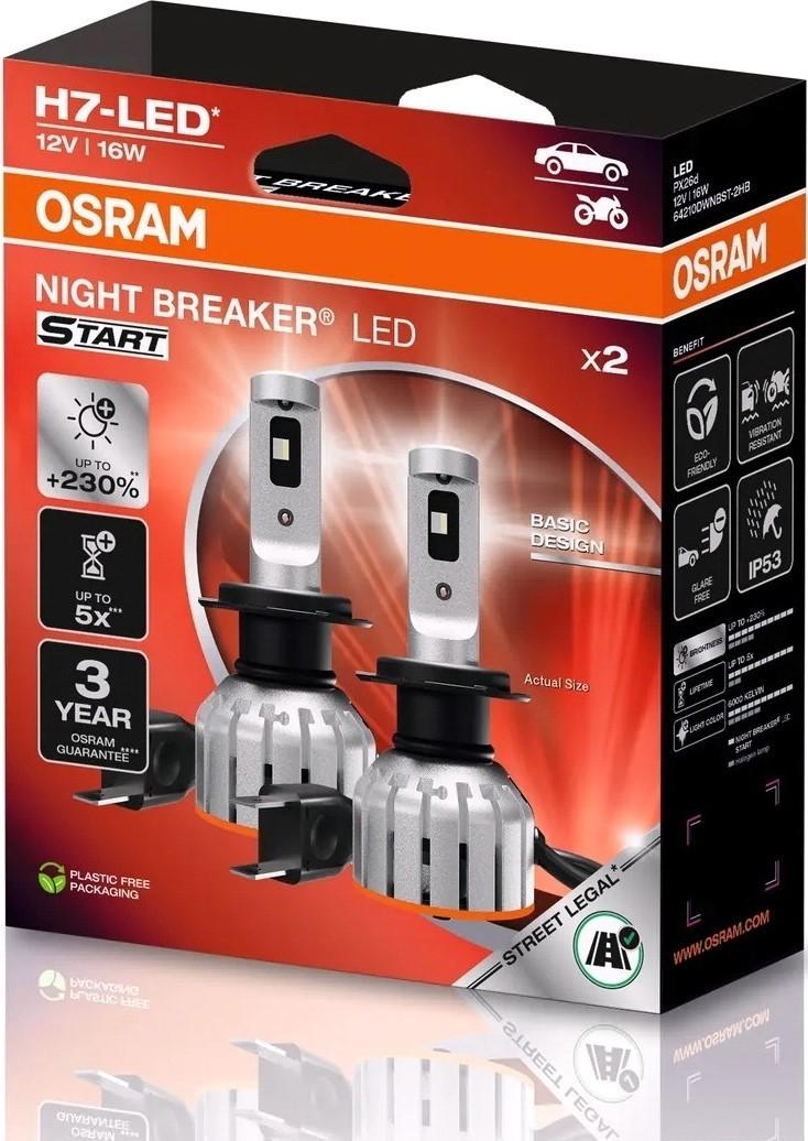 Автомобильная лампа Osram 64210 DWNBST-2HB 16W 12V PX26D LED START H7