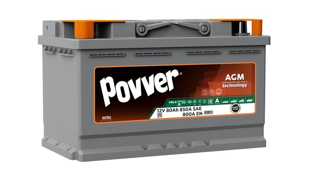 Аккумулятор POVVER 80Ah AGM (Mutlu) S3