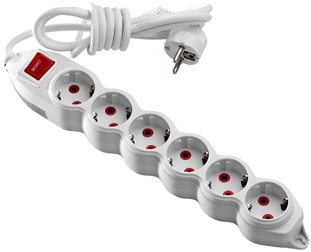 Prelungitor ORION 3m cu 6 prize impamantare/intrerupator (0280038)