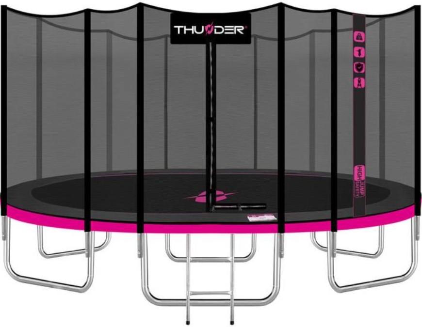 Батут Thunder Pro 488cm Розовый внешняя сетка