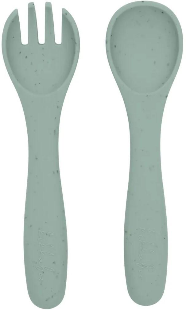 Набор столовых приборов Kikka Boo Platinum Silicone Sage (2 элемента)