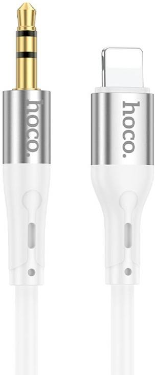 Cablu AUX HOCO UPA22 iP silicone digital audio conversion cable White