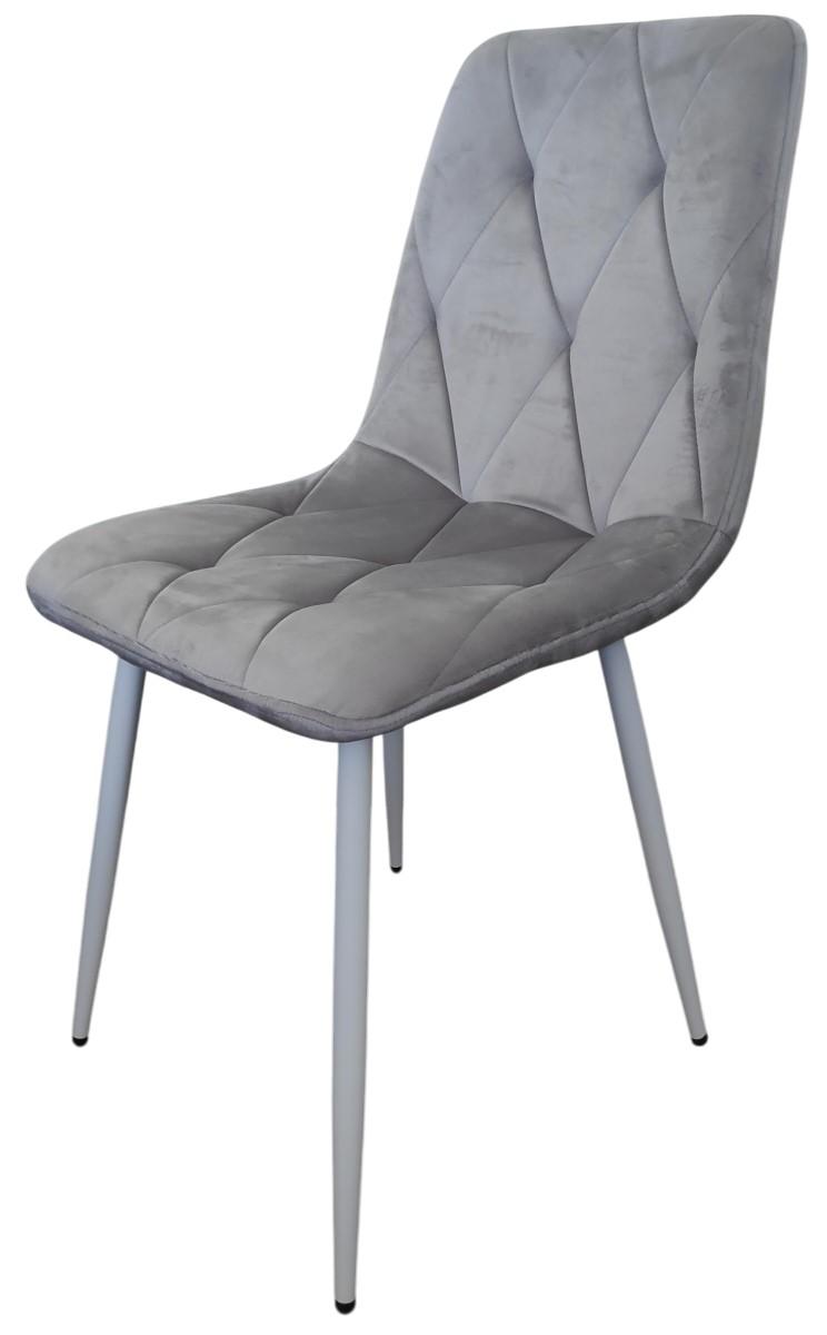Стул Kroll DC2-007 Velur Light Grey(Светло-Серый)/White(Белый)
