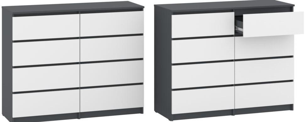 Comoda Pehotin NS-6 - alb+ fatada antracit (merk),(1) (76530-230)