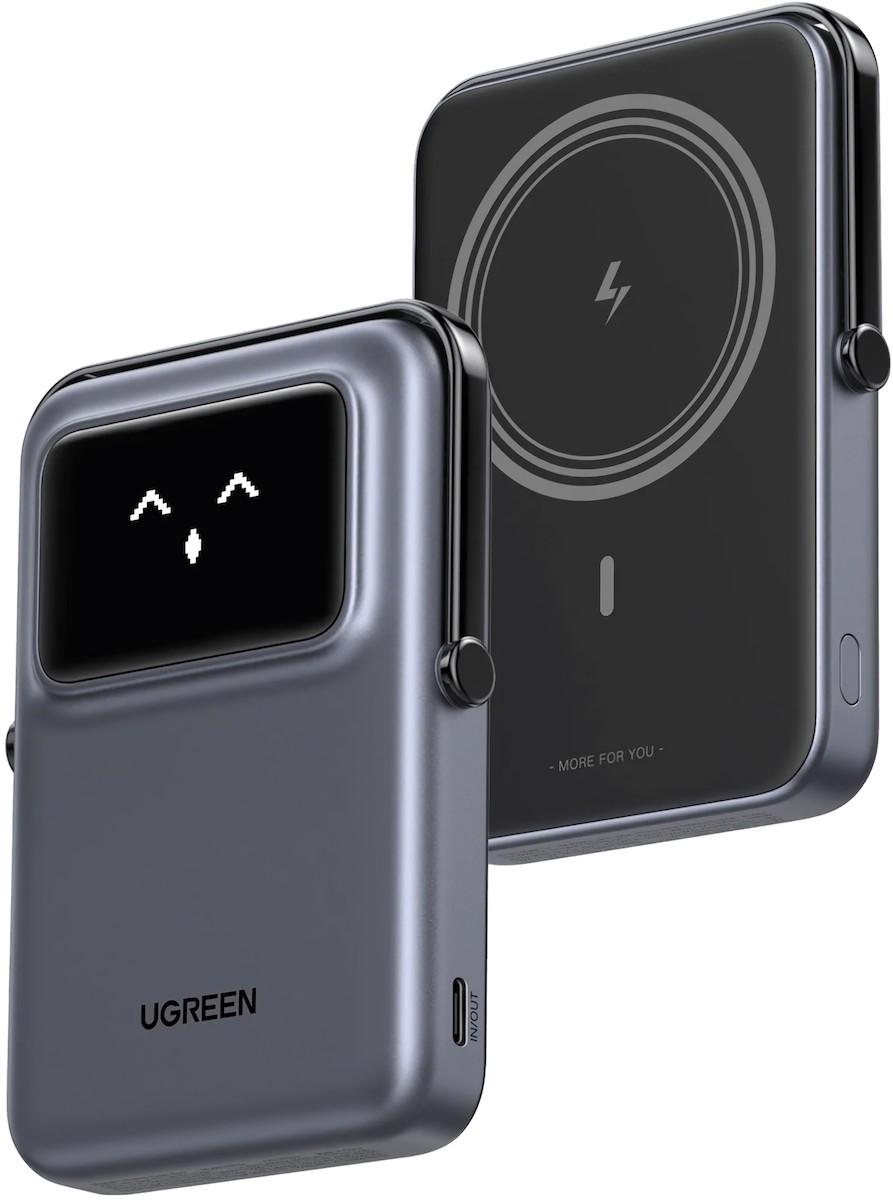 Повербанк Ugreen Uno Series Magnetic Wireless with Kickstand Space Gray