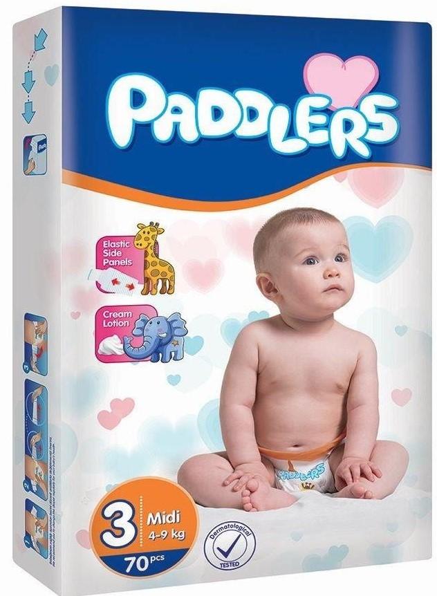 Памперсы для детей Paddlers Jumbo №3 Midi 4-9kg (70pcs)