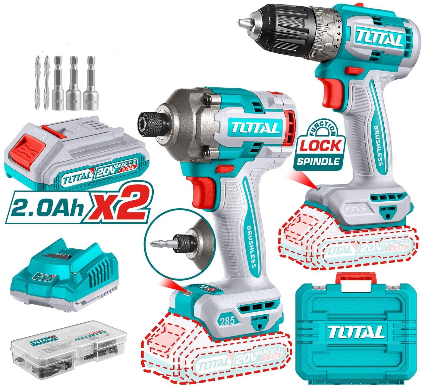 Set de scule electrice Total TCKLI 20272