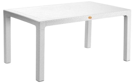 Masa de gradina Capissi Rattan 90x150 Alb