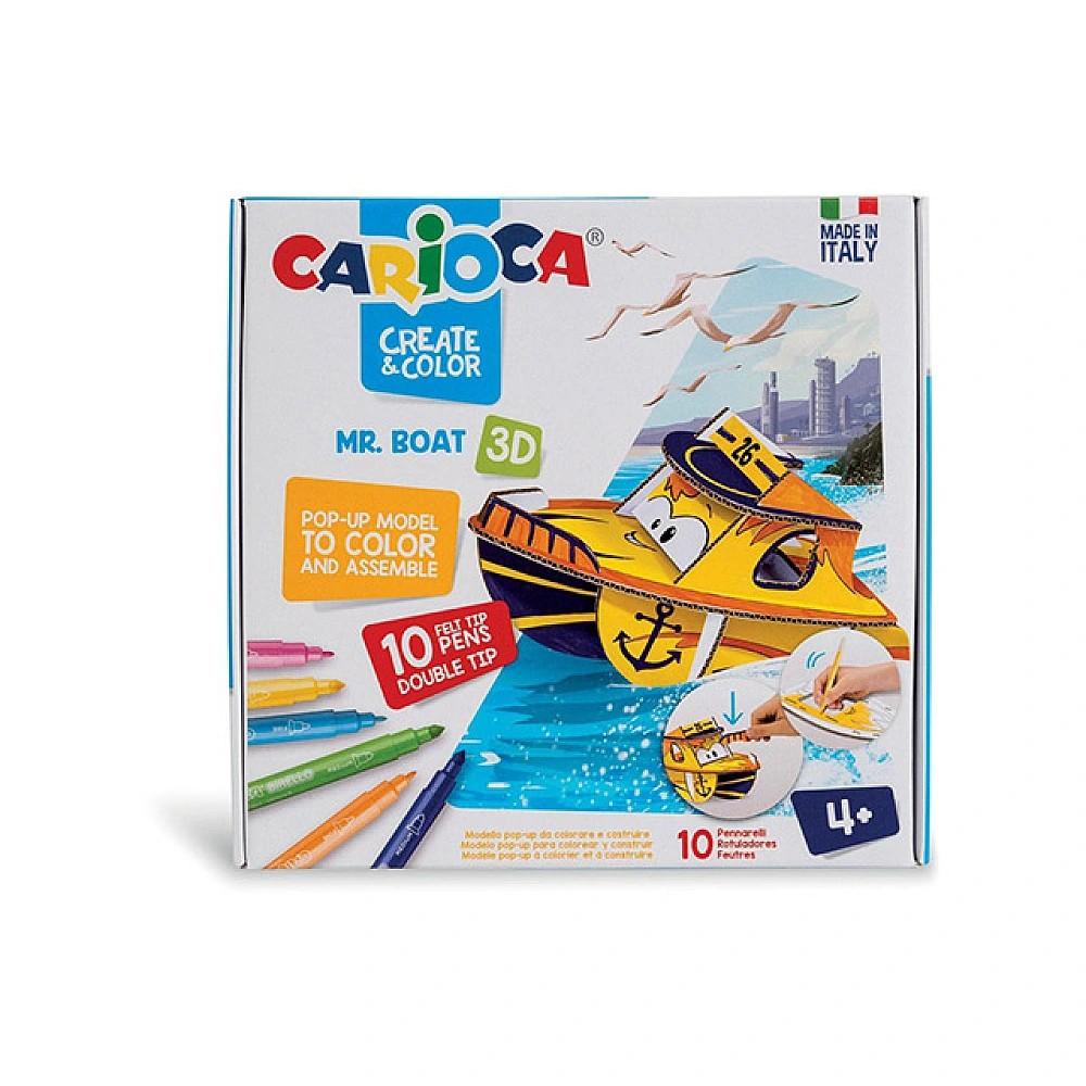 Пазлы CARIOCA Create&Color 3D-пазл Mr. Boat с фломастерами, 10шт