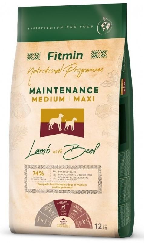 Hrana uscata pentru caini Fitmin Maintenance Medium/Maxi Lamb & Beef 12kg