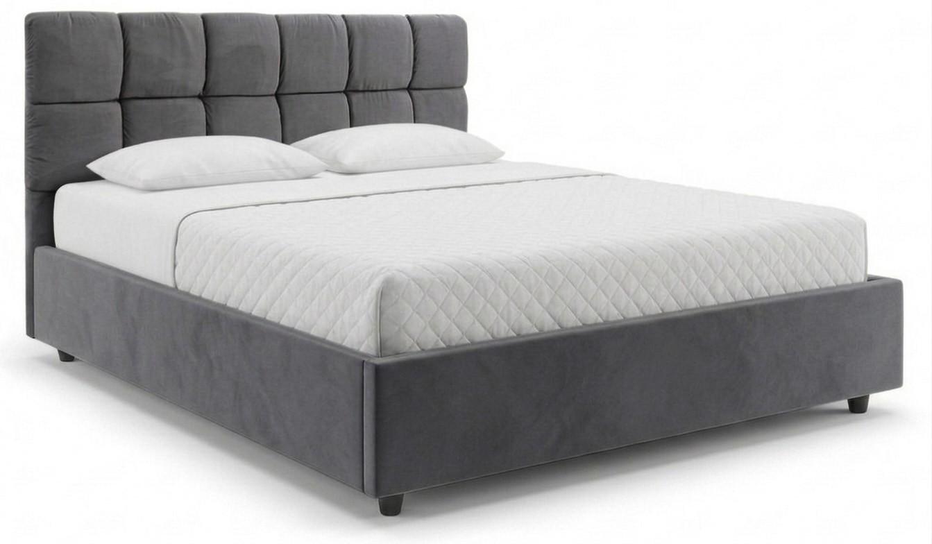 Кровать Alcantara Ghermes 140x200 Темно-Серый