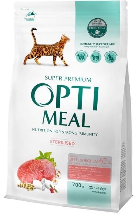 Сухой корм для кошек Optimeal Adult Cat Sterilised Turkey & Oats 700г