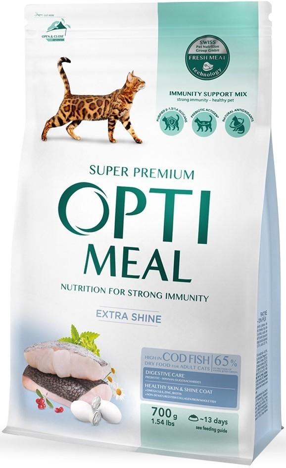 Сухой корм для кошек Optimeal Adult Cat Extra Shine Cod Fish 700г