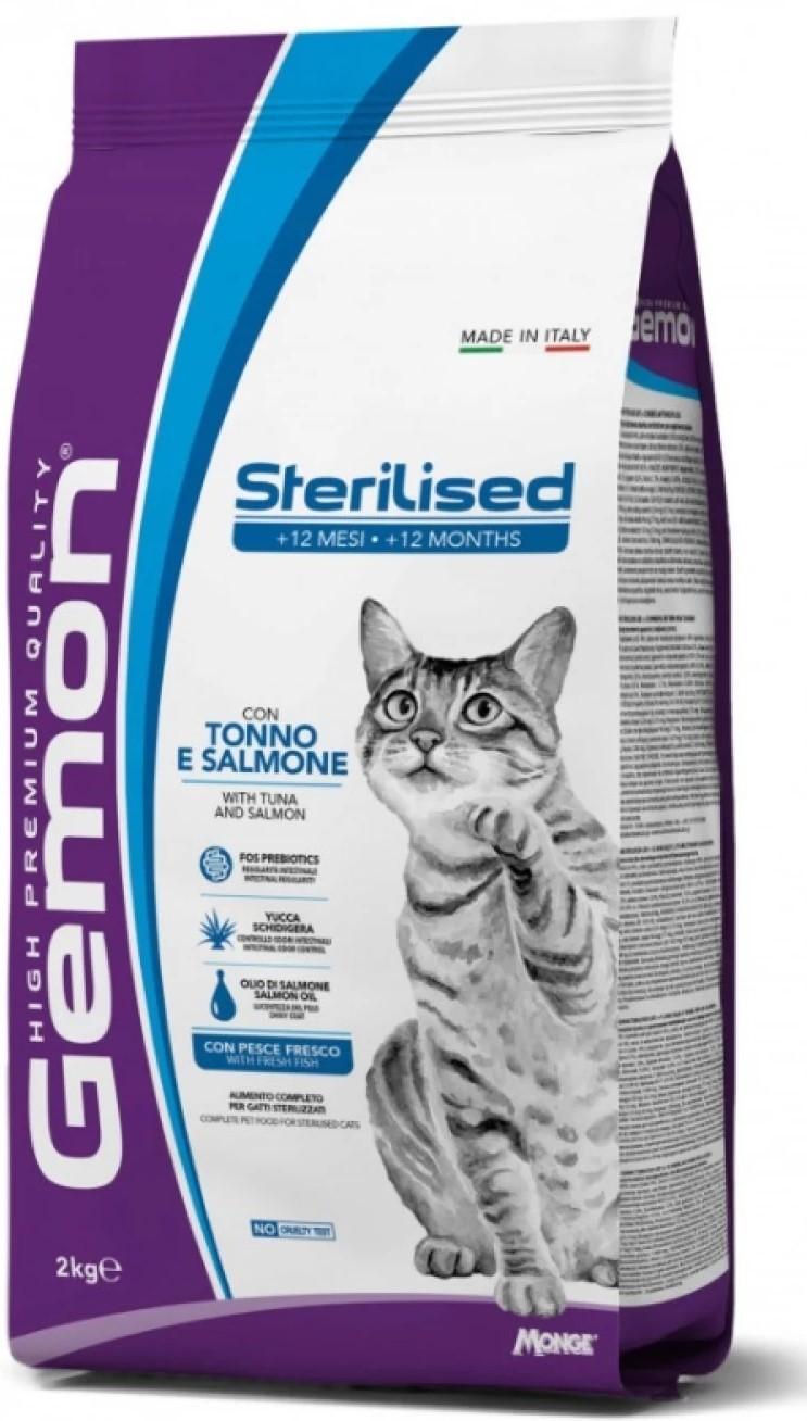 Hrana uscata pentru pisici Gemon Sterilised Tuna/Salmon 2kg