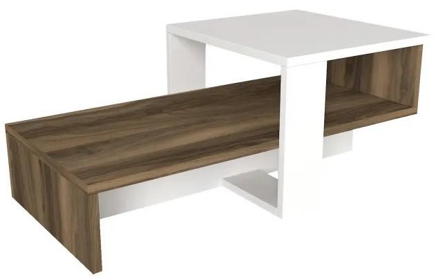 Masuta de cafea, reviste Trendy Chain Alb/Nuc