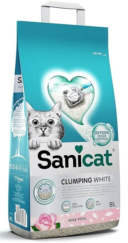 Asternut pentru litiere Sanicat Clumping White Rose