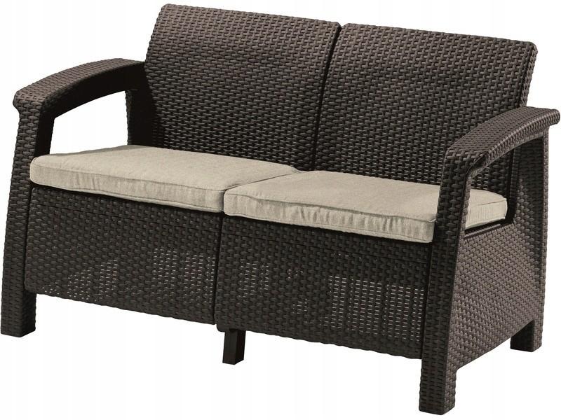 Диван для дачи Keter Corfu II Love Seat Коричневый/Бежевый (258946)