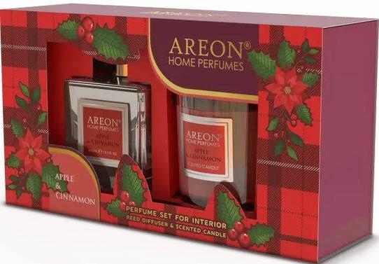 Ароматизатор воздуха Areon Home Perfume Sticks 150ml + свеча (Apple & Cinnamon)