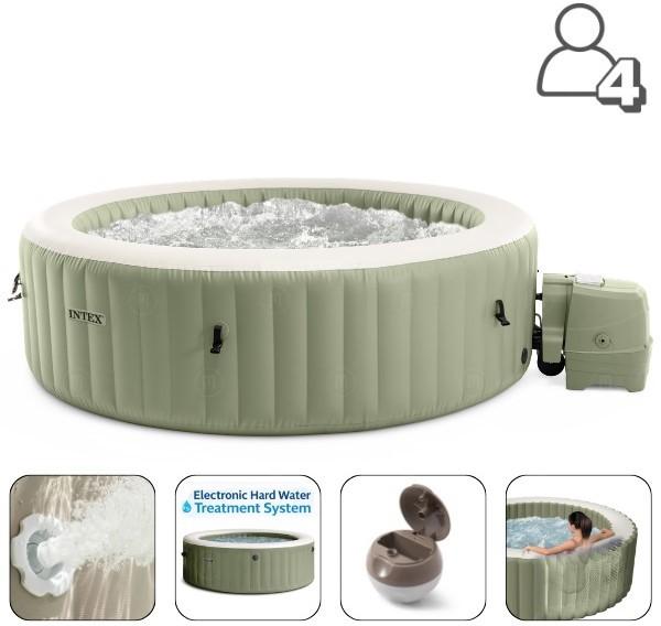 Бассейн Intex Bubble Massage 196х71 см Olive
