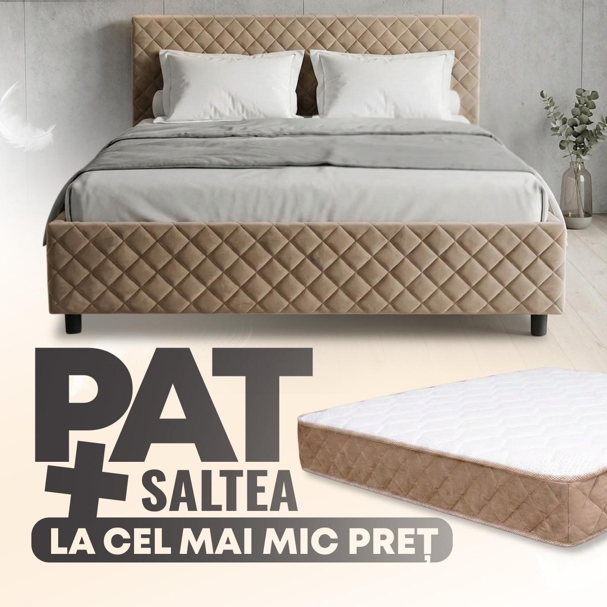Pat Ambianta Cezar 1.6 m Bej + Saltea