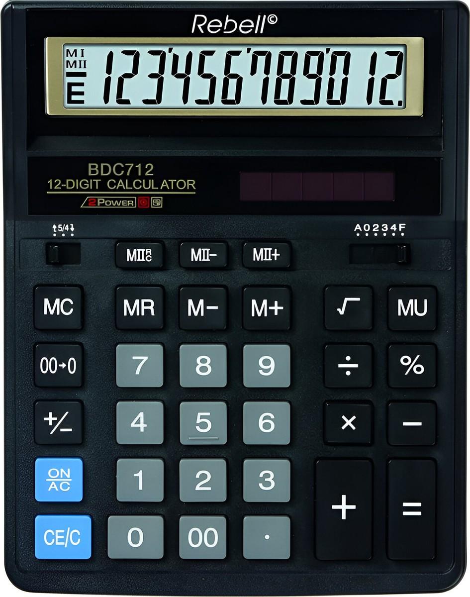 Calculator de masa Rebell " 888", 12 cifre, 155x205 mm, BDC712GL, negru