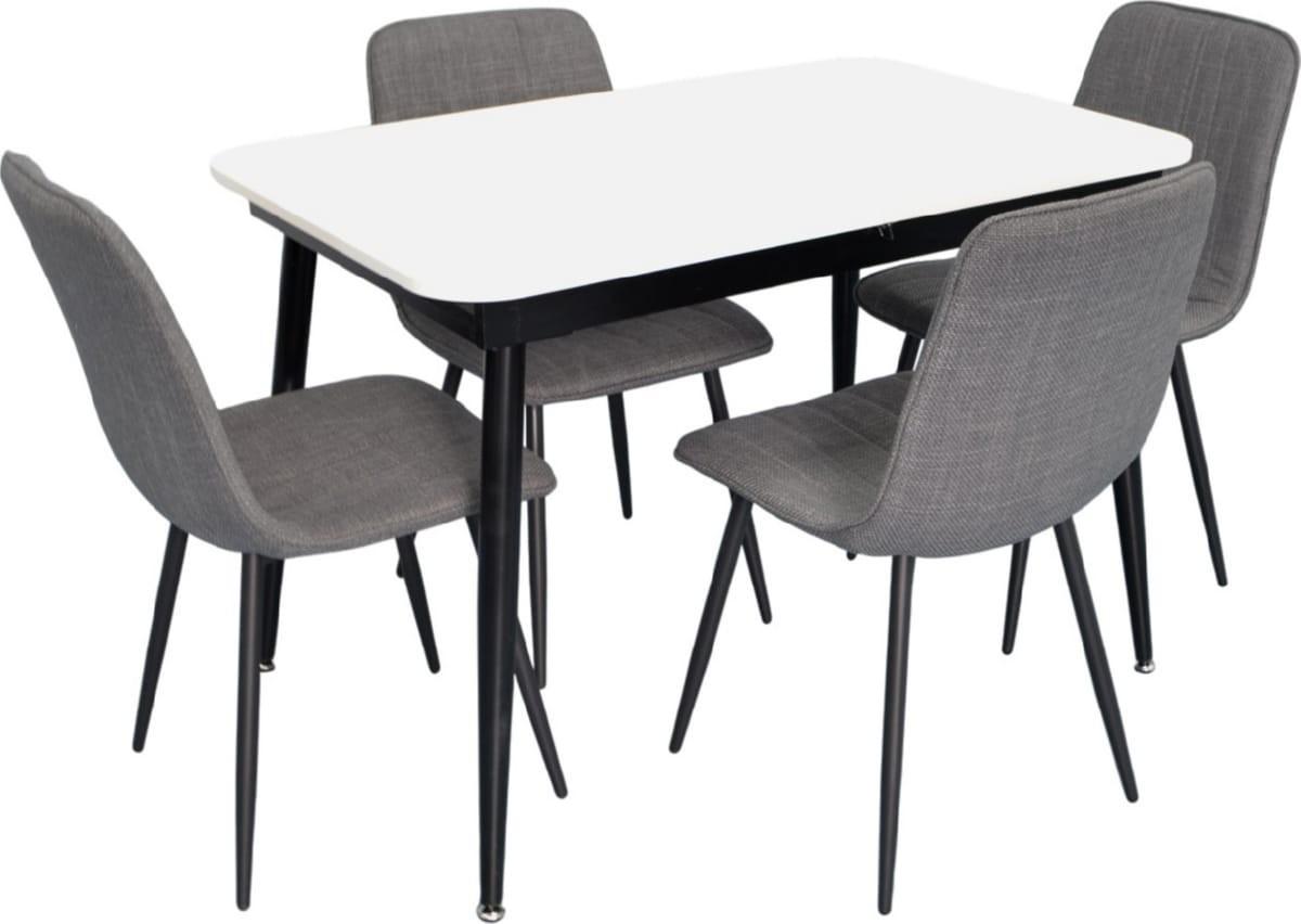 Набор стол и стулья Evelin DT 531R B + 4 стула YTC-078 B / BJORN-13 (Grey)