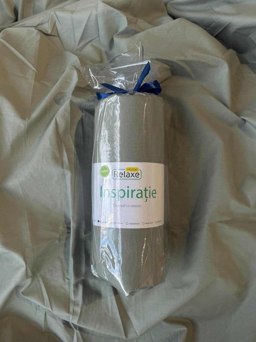 Cearsaf pentru pat Relaxe Home Inspiratie 120x200 cm Green-Gray