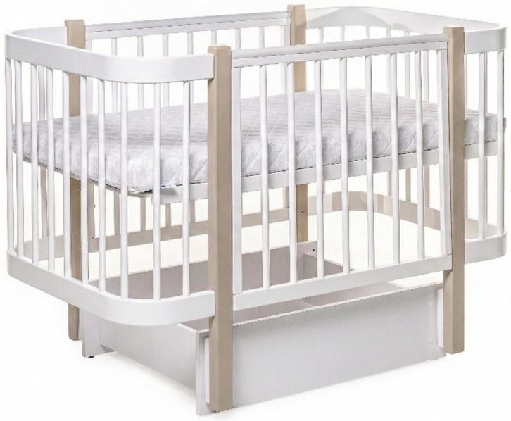 Patut copii Eucalyptus Karol Plus Longitudinal (DS-905) Alb/Cappuccino
