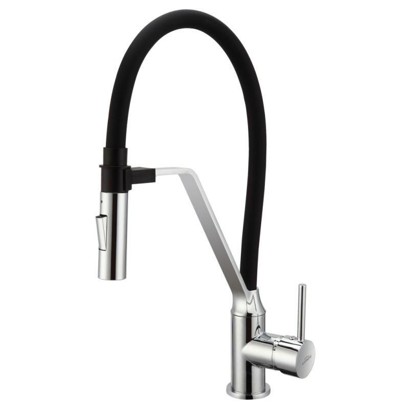 Baterie pentru lavoar Invena Terra Black/Chrom