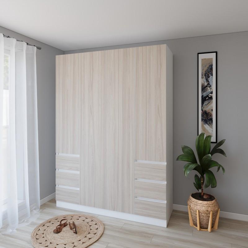 Dulap Smartex N17 180 cm Alb / Stejar Deschis