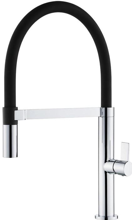 Robinet bucatarie Helika 7043-001 Chrome+black silicone hose