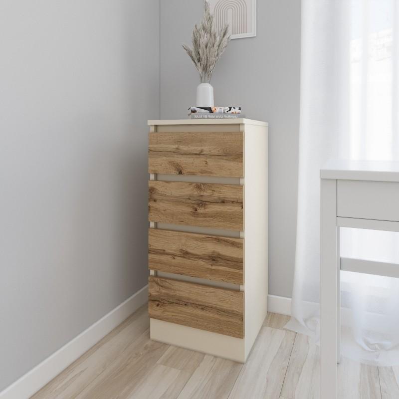 Comoda Smartex T1 40 cm Ivory / Stejar Închis