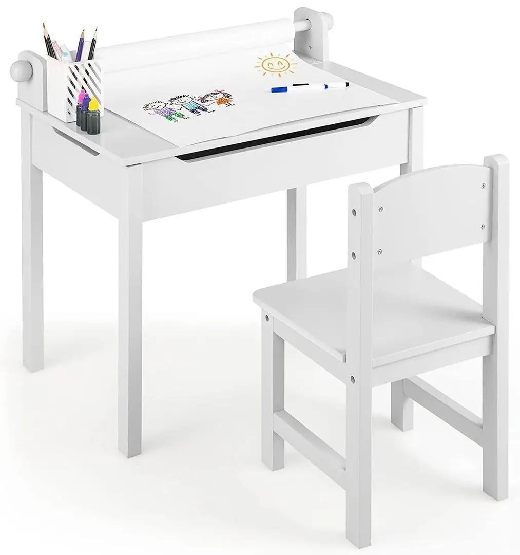 Набор стол и стулья Costway HY10125WH