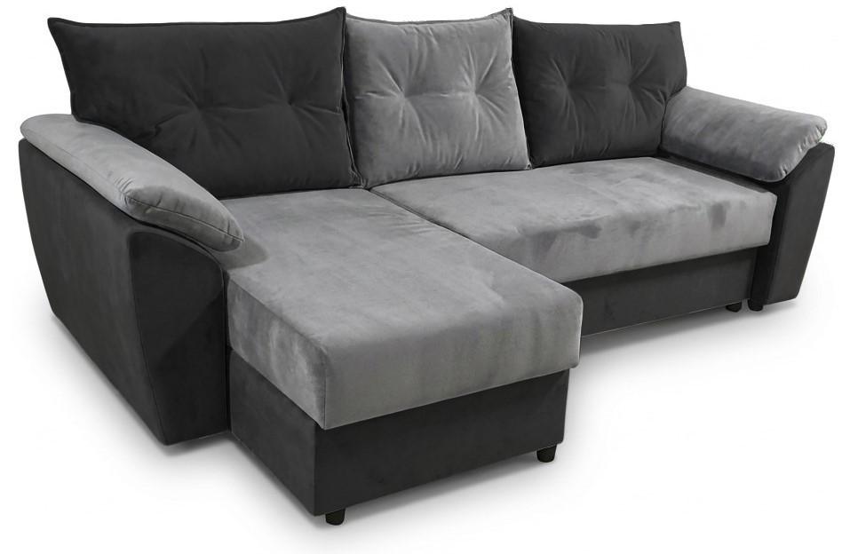 Угловой диван Aurus Viva 256x150 см (tick-tac) Черный / Серый