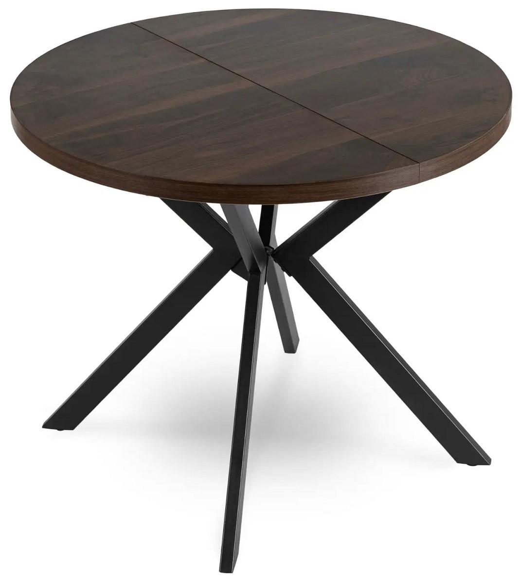 Стол Mebel Elite Lugo 90-190 Орех (Коричневый)/Черный